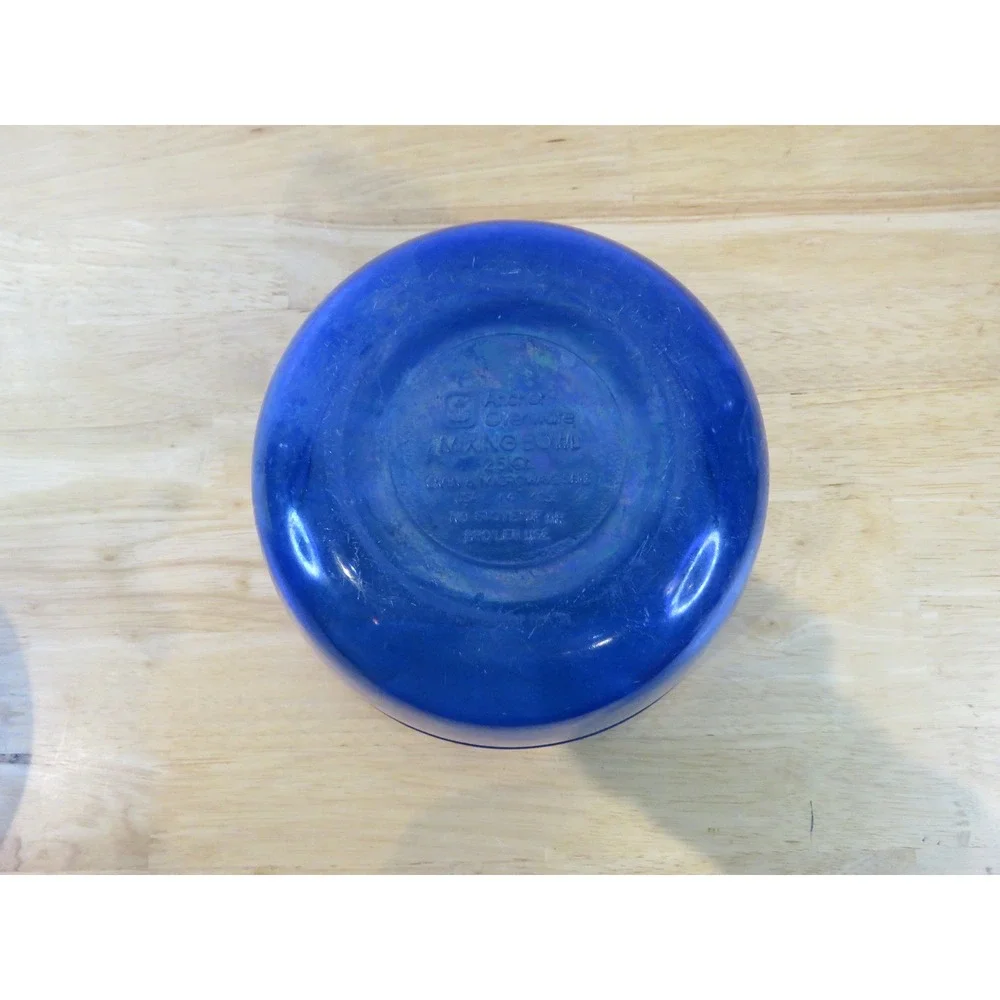 Vintage Set of 3 Anchor Hocking Ovenware Glassware Mixing Bowl Cobalt Blue
